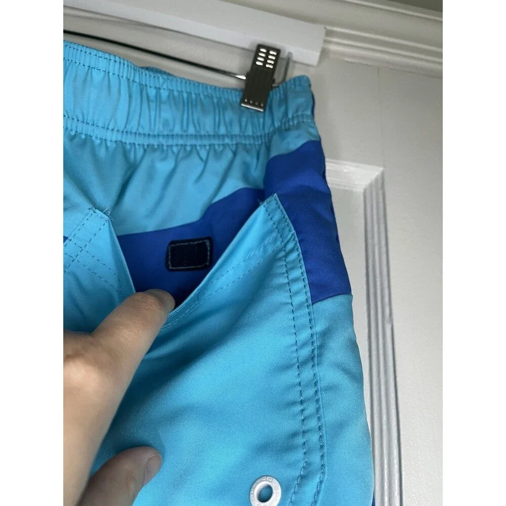 Speedo Swim Trunks Colorblock Light Blue Blue Men's M Drawstring Pockets Lined